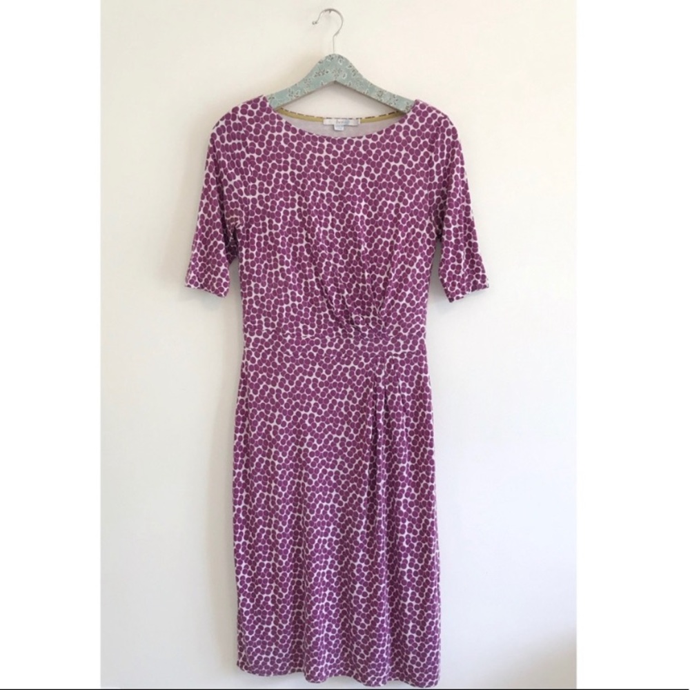 Boden | Annie Dress Faux Wrap Purple Dot